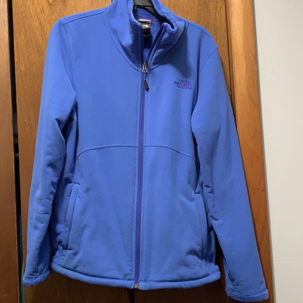 North Face Women’s Jacket.  Fluffy inside. Soft and cuddly. Size large.